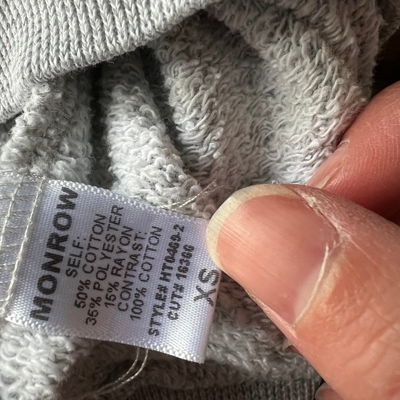 Monrow Stardust Gray Crewneck Sweatshirt - XS - Picture 8 of 10